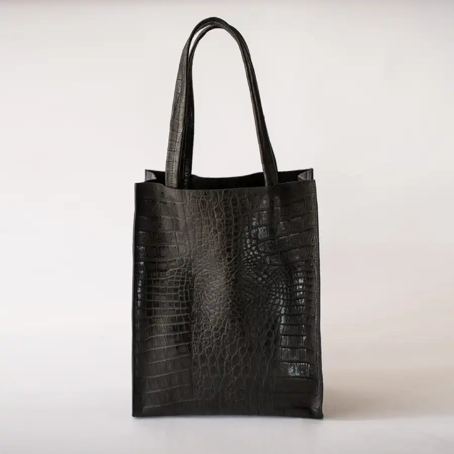 Tote Yoko - Piel negro grabado croco