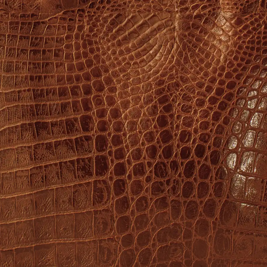 Tote Yoko - Piel caramelo grabado croco
