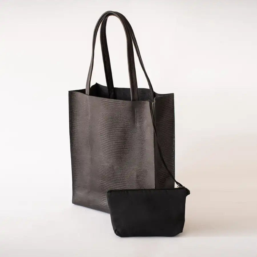 Tote Yoko - Piel negro grabado Iguana